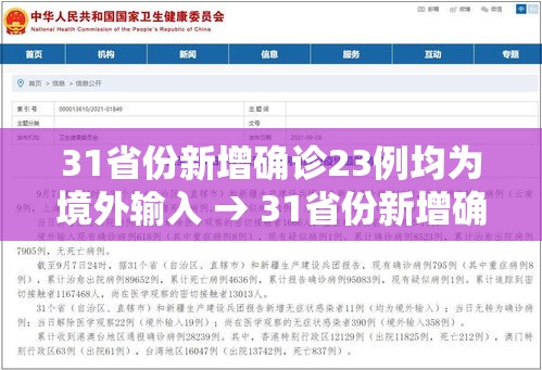 31省份新增确诊23例均为境外输入 → 31省份新增确诊22例均为境外输入 31省份新增确诊23例均为境外输入 → 31省份新增确诊22例均为境外输入