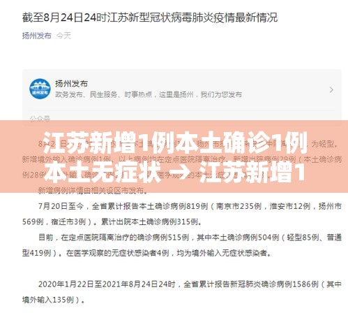 江苏新增1例本土确诊1例本土无症状 → 江苏新增1例本土确诊轨迹 江苏新增1例本土确诊1例本土无症状 → 江苏新增1例本土确诊轨迹