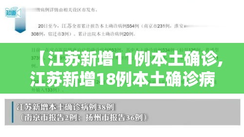 【江苏新增11例本土确诊,江苏新增18例本土确诊病例】 【江苏新增11例本土确诊,江苏新增18例本土确诊病例】