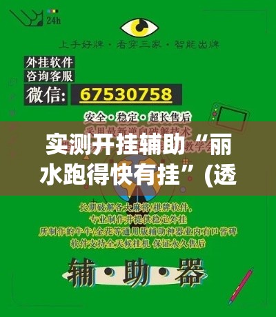 实测开挂辅助“丽水跑得快有挂”(透视挂)辅助透视教程