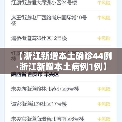 【浙江新增本土确诊44例·浙江新增本土病例1例】 【浙江新增本土确诊44例·浙江新增本土病例1例】