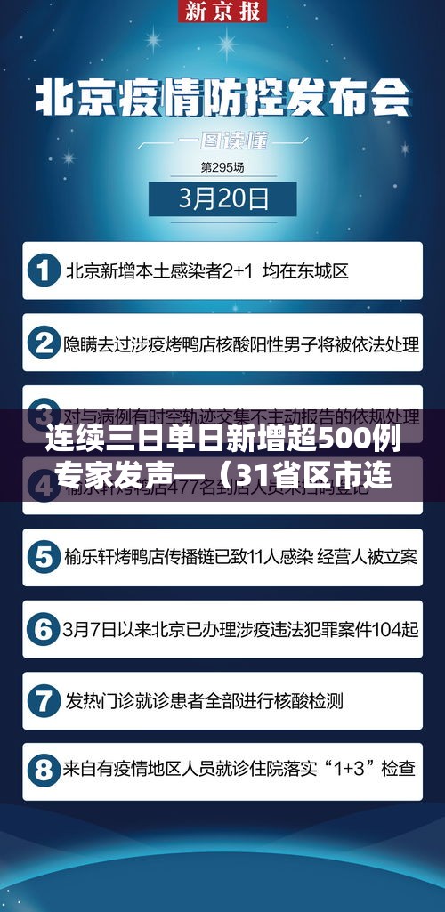 连续三日单日新增超500例专家发声—(31省区市连续三天新增确诊超百例) 连续三日单日新增超500例专家发声—(31省区市连续三天新增确诊超百例)