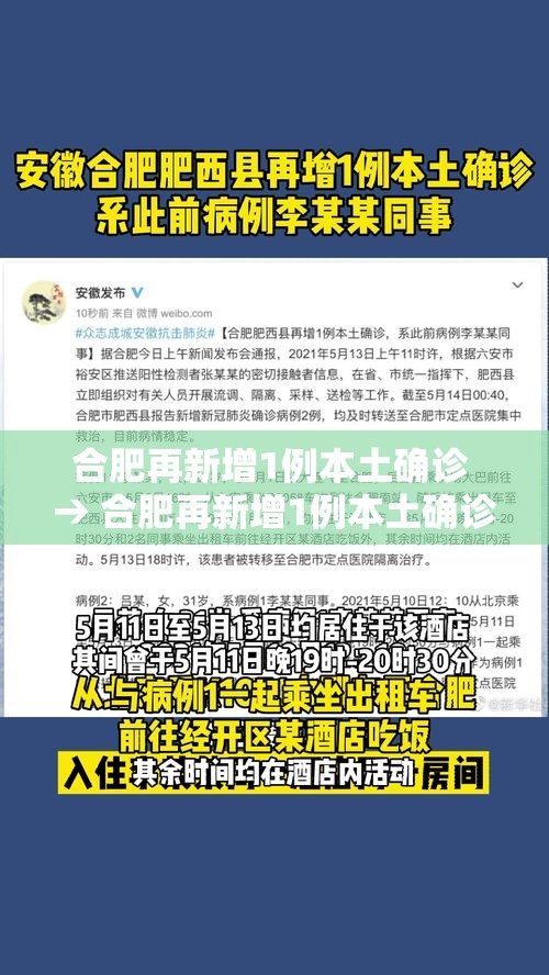 合肥再新增1例本土确诊 → 合肥再新增1例本土确诊病例 合肥再新增1例本土确诊 → 合肥再新增1例本土确诊病例