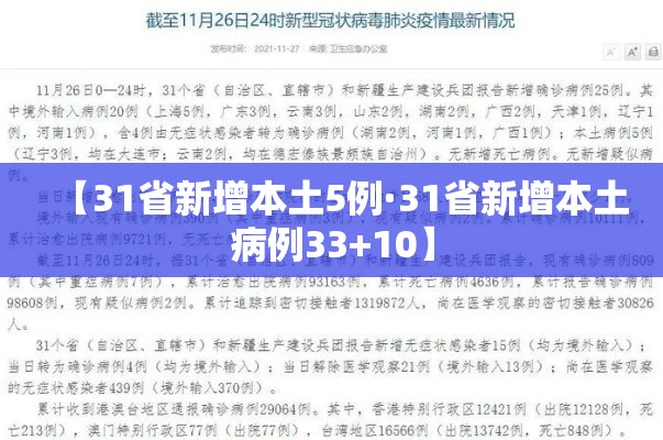 【31省新增本土5例·31省新增本土病例33+10】 【31省新增本土5例·31省新增本土病例33+10】