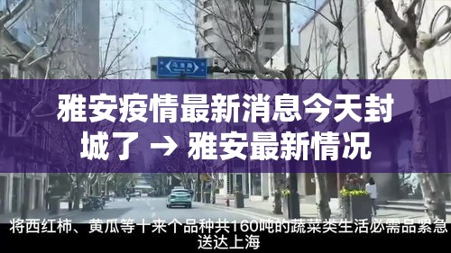 雅安疫情最新消息今天封城了 → 雅安最新情况 雅安疫情最新消息今天封城了 → 雅安最新情况