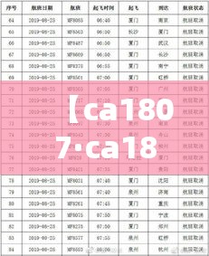 【ca1807·ca1807航班实时查询】 【ca1807·ca1807航班实时查询】