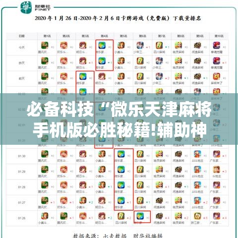 必备科技“微乐天津麻将手机版必胜秘籍!辅助神器插件下载 必备科技“微乐天津麻将手机版必胜秘籍!辅助神器插件下载
