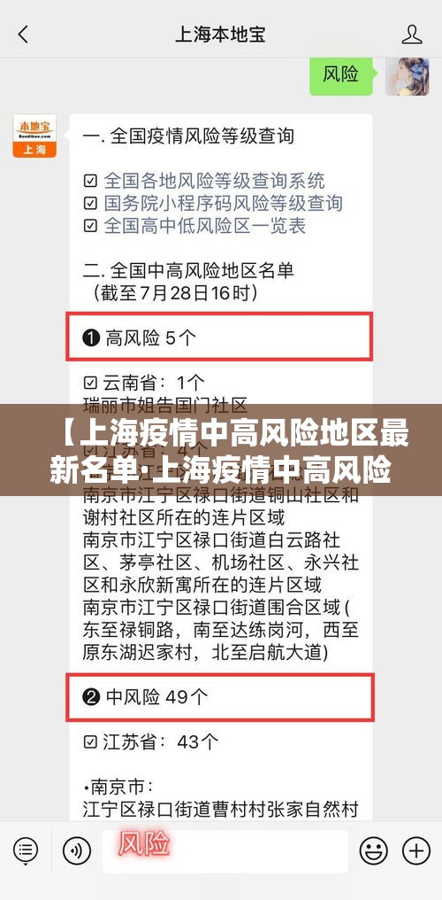 【上海疫情中高风险地区最新名单·上海疫情中高风险地区最新名单公布】 【上海疫情中高风险地区最新名单·上海疫情中高风险地区最新名单公布】