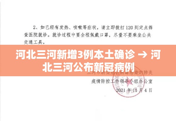 河北三河新增3例本土确诊 → 河北三河公布新冠病例 河北三河新增3例本土确诊 → 河北三河公布新冠病例