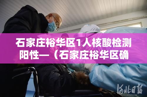 石家庄裕华区1人核酸检测阳性—(石家庄裕华区确诊一例) 石家庄裕华区1人核酸检测阳性—(石家庄裕华区确诊一例)