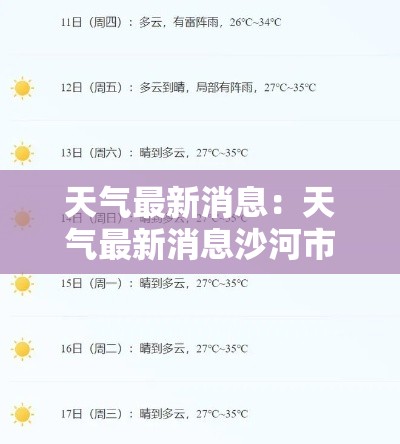 天气最新消息:天气最新消息沙河市天气预报 天气最新消息:天气最新消息沙河市天气预报
