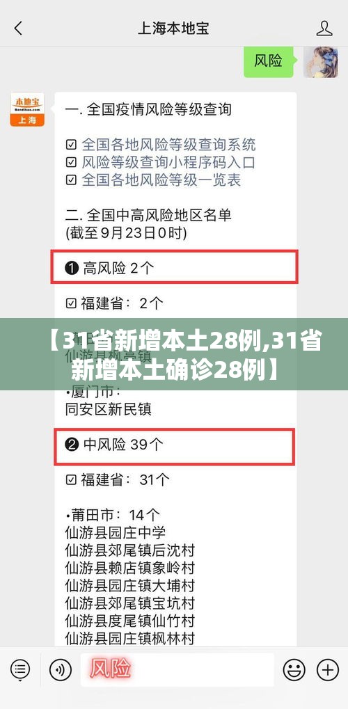 【31省新增本土28例,31省新增本土确诊28例】