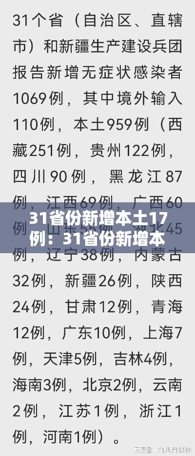 31省份新增本土17例:31省份新增本土病例108例 31省份新增本土17例:31省份新增本土病例108例