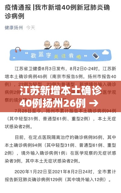 江苏新增本土确诊40例扬州26例 → 江苏新增确诊50例48例在扬州 江苏新增本土确诊40例扬州26例 → 江苏新增确诊50例48例在扬州