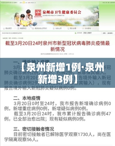 【泉州新增1例·泉州新增3例】 【泉州新增1例·泉州新增3例】
