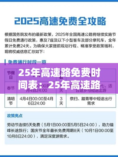 25年高速路免费时间表:25年高速路免费时间表国庆 25年高速路免费时间表:25年高速路免费时间表国庆