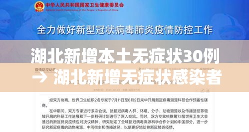 湖北新增本土无症状30例 → 湖北新增无症状感染者9例,现有确诊病例6例 湖北新增本土无症状30例 → 湖北新增无症状感染者9例,现有确诊病例6例