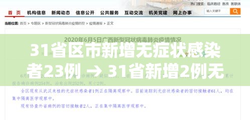 31省区市新增无症状感染者23例 → 31省新增2例无症状患者 31省区市新增无症状感染者23例 → 31省新增2例无症状患者