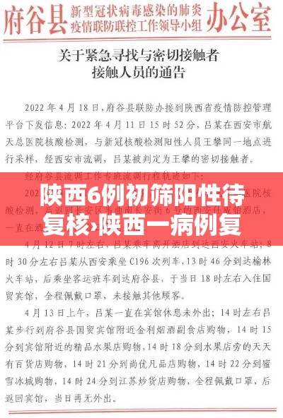 陕西6例初筛阳性待复核›陕西一病例复阳 陕西6例初筛阳性待复核›陕西一病例复阳