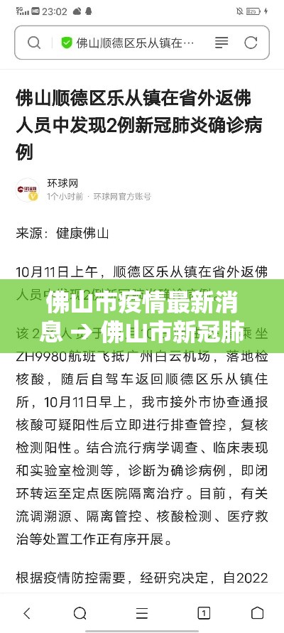 佛山市疫情最新消息 → 佛山市新冠肺炎疫情最新消息