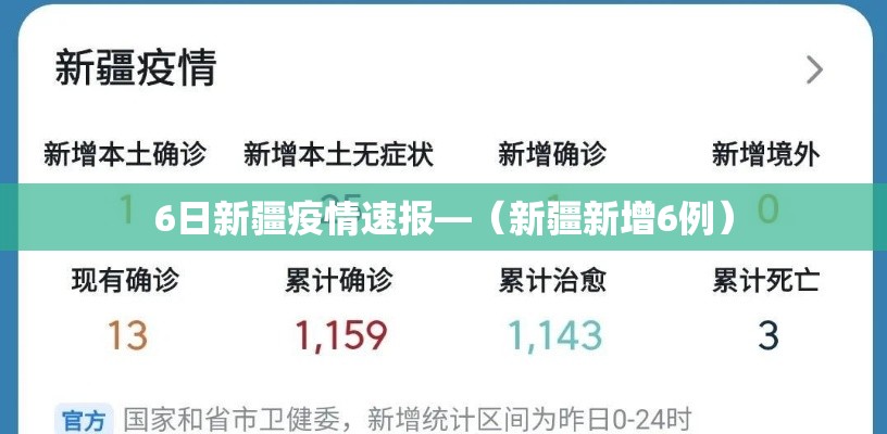 6日新疆疫情速报—(新疆新增6例) 6日新疆疫情速报—(新疆新增6例)