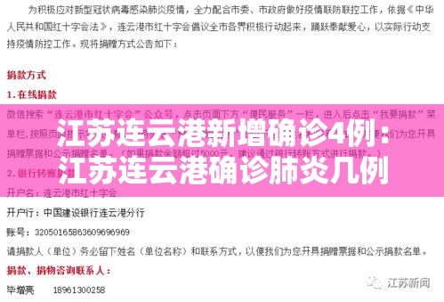 江苏连云港新增确诊4例:江苏连云港确诊肺炎几例 江苏连云港新增确诊4例:江苏连云港确诊肺炎几例
