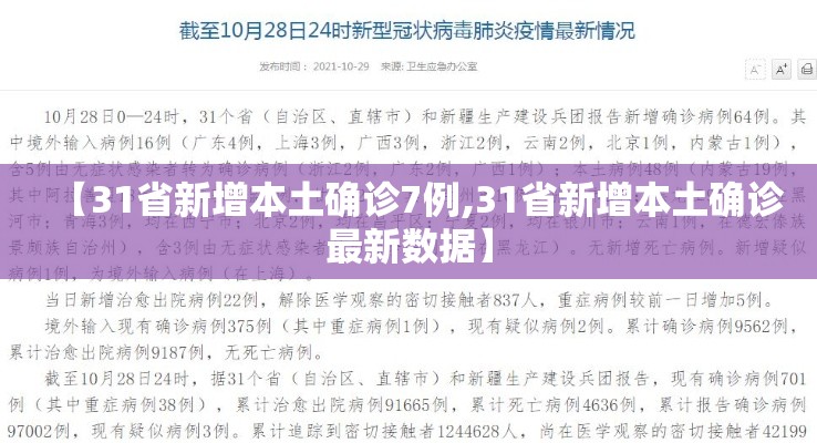 【31省新增本土确诊7例,31省新增本土确诊最新数据】 【31省新增本土确诊7例,31省新增本土确诊最新数据】