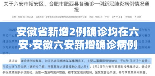 安徽省新增2例确诊均在六安›安徽六安新增确诊病例