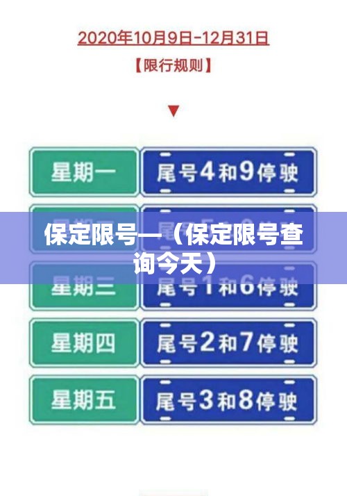 保定限号—(保定限号查询今天)